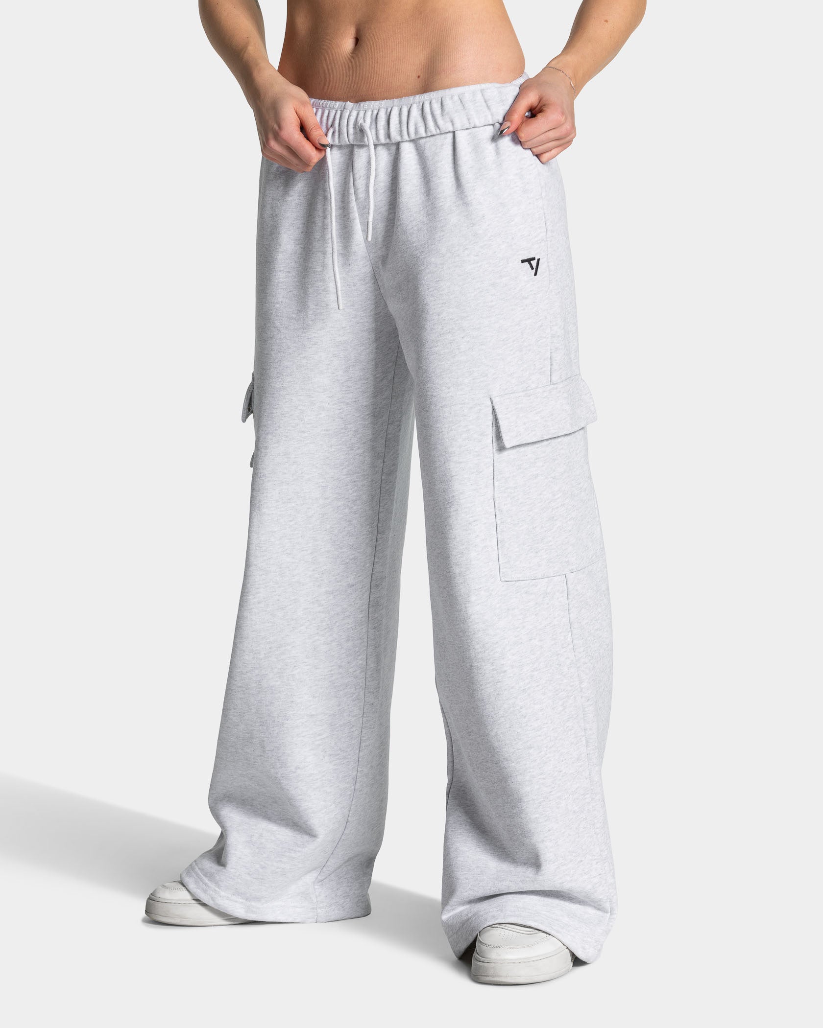 Lift Wide Leg Cargo Jogger "Weiß Meliert"