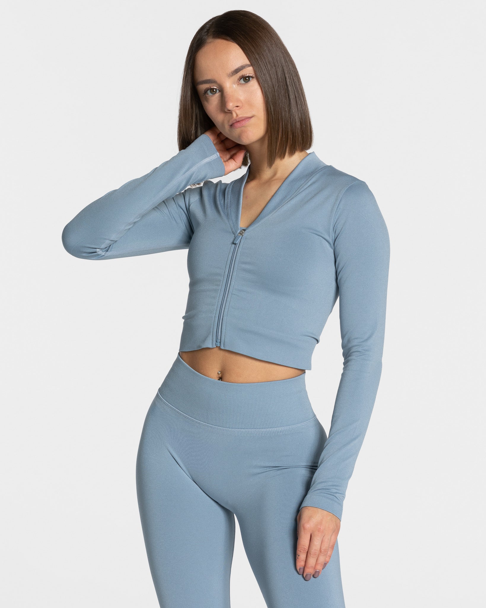 Statement Zip Jacke "Stahlblau"