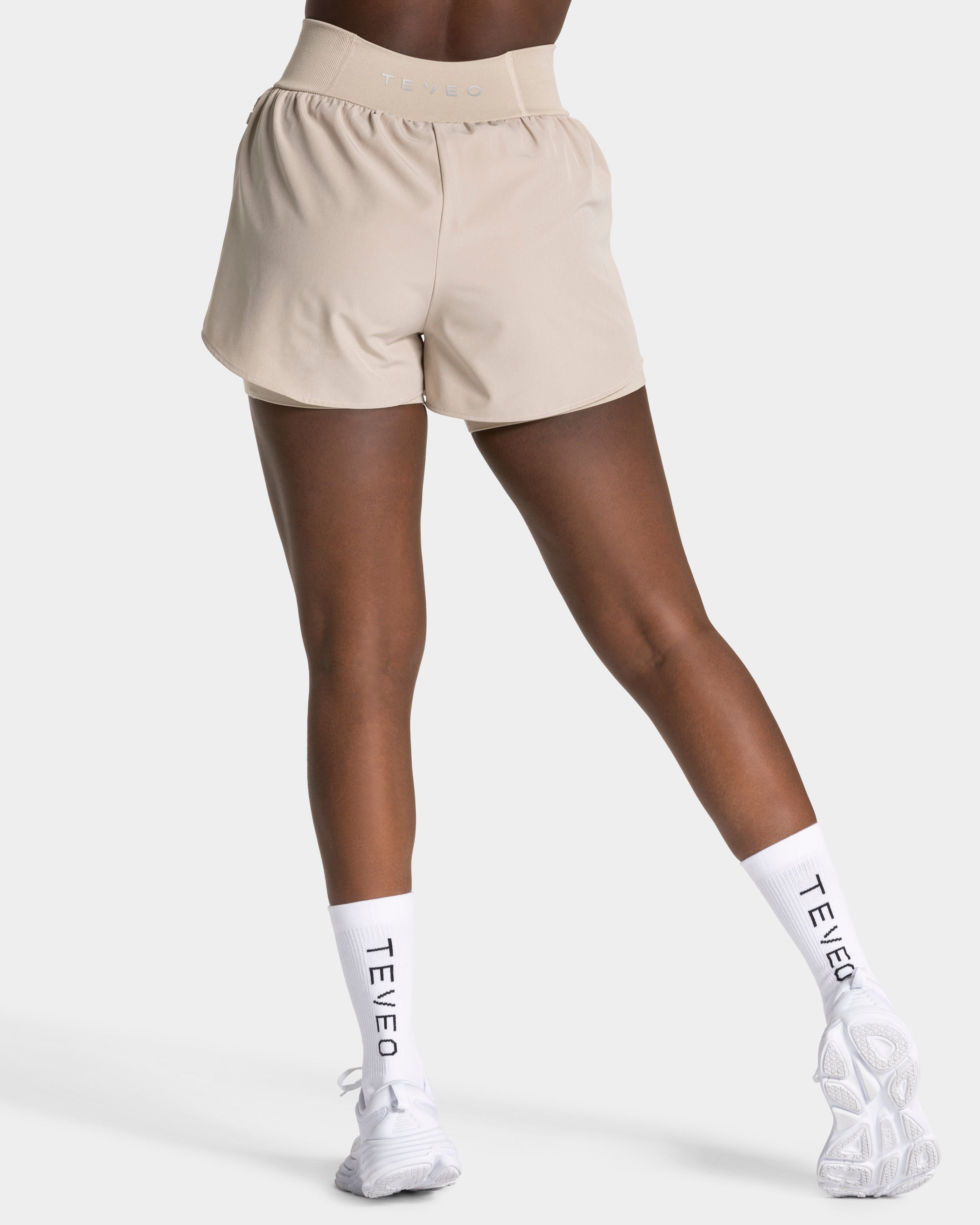 END Running 2in1 Shorts "Latte"